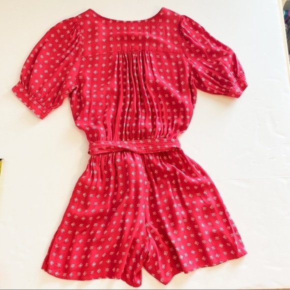 GAP Romper surplice Top Flowy Red Coral Size Small - Picture 2 of 5